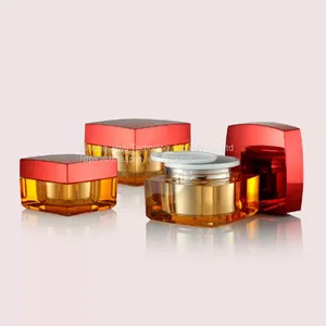 GR705A Square Face Care Empty Cream Jars 15ML 30ML 50ML Plastic Cream Containers thumbnail-2