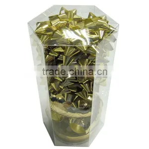 2014 Metalic Gold Ribbon Star Bow and Ribbon for Gift Packingaging or Holiday Decoration thumbnail-1