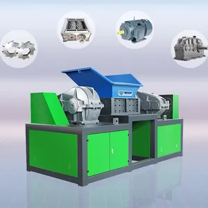 Waste Plastic Paper Cardboard Double Shaft Shredder Machine Dual Axis Shredder for Metal Shell Paper Roller thumbnail-1