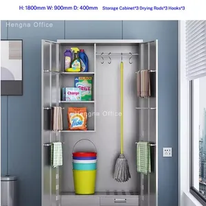 Premium Weather-Proof Cleaning Supply Storage| Kelowna - Locking Metal Broom Closet |for Retirement Homes thumbnail-2