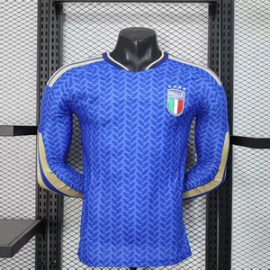 2627 Italy Home Player Version Jersey New Style USA, Canada, Mexico World Cup Soccer Shirt Long Sleeve Men's Blue Adult Sports Team Uniform thumbnail-1
