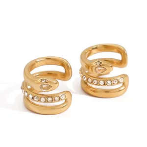 Custom Tarnish Resistant Gold Plated Earrings - Stainless Steel Fashion Jewelry thumbnail-4