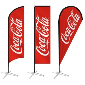 Custom Logo Print Feather Flag Promotional Advertising Teardrop Flag Banner Outdoor Custom Beach Feather Flag thumbnail-1