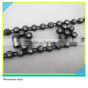 Diamante Plastic Strip Sew on Fancy Black Plastic Mix Crystal 10 Yards 1 Card thumbnail-3