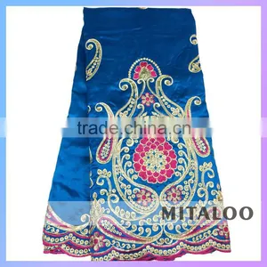 Mitaloo Customized Factory Supply African Raw Silk George Lace Fabric MGP0032 thumbnail-3