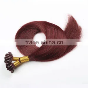 Wholesale Flat/v/i/u/nail Tip Human Hair Raw Nail Hair Extension Unprocessed Virgin Supplier's Choice thumbnail-4