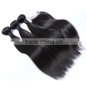 Peruvian Straight Hair Bundles With Closure thumbnail-1