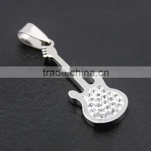 Wholesale Stainless Steel Guitar Pendant Necklace thumbnail-2