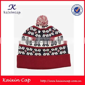 OEM Custom Stripped Pom Pom Beanie thumbnail-5