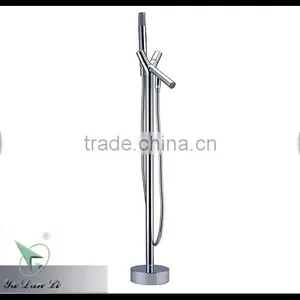 Italian Style Modern Design Brass Bath Filler Floor Mounted Bathtub Faucet thumbnail-1