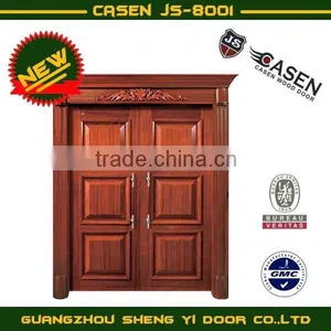 Solid Wood Lobby Door Main Double Door Wooden Carved Main Door thumbnail-1