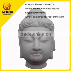 Hand Carved Stone Buddha Head Statue thumbnail-1