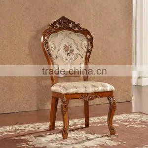 Originals Classic Carved Fabric Wood Dining Chairs for Restaurant thumbnail-6