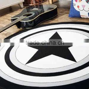 Round Captain America Shield Rug Loop Pile Carpet Durable Eco-Friendly CDoor Floor Bath Mat Customize Size and Pattern thumbnail-4