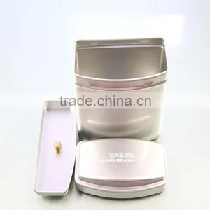 Silver Irregular Tea Tin Can With Inner Lid thumbnail-1