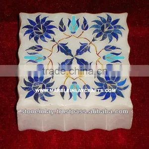 Square Marble Inlay Jewelry Gift Box Decorative Box thumbnail-1