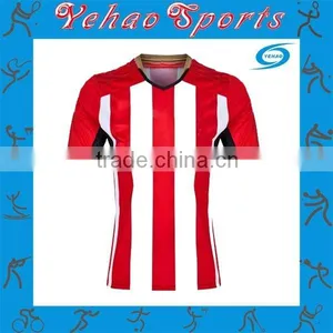 Red White Striped v Ncek Soccer Jersey thumbnail-1