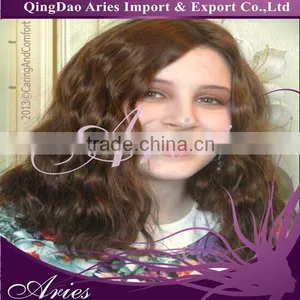 Ladies Brown Human Hair Jewish Wig Long 16 Inches Silk Top Realistic Parting 4# thumbnail-1