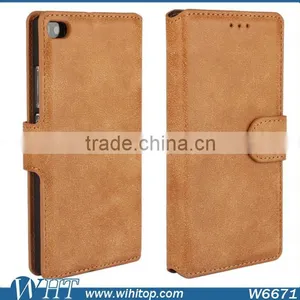 2015 Matte Retro Leather Case for Huawei P8 With Business Card Slot thumbnail-6