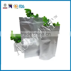 Stand up Zipper Right Angle Resealable Silver Aluminum Bottom Foil Packaging Bag/accept Custom Mkae Order Bag thumbnail-2