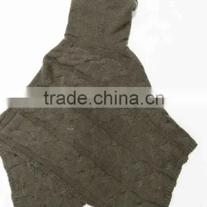 High Quality Fashion Lady Hot Sale Thick Poncho Knit Ponchos OEM Factory thumbnail-2
