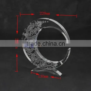 China Factory Supplier Engraved Acrylic Moon Shaped Craft thumbnail-4
