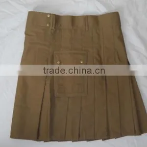 Dark Khaki Modern Utility Kilt Mens thumbnail-3
