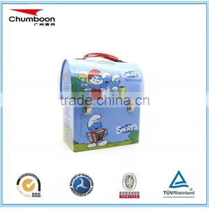 Chocolate Tin Box With Handle and Lock Cartoon Printing thumbnail-3