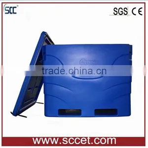 600Liter Blue Rotational Molded Fish Container, PE Plastic Fish Cooler Container thumbnail-2