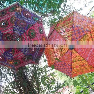 Home Decor Colorful Umbrella , Wedding Decor Use Cotton Sun Parasols India thumbnail-1