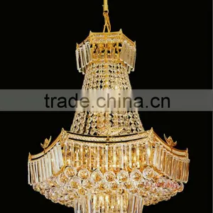 Golden Latern-shaped Chandelier, Big Crystal Chandelier Lighting thumbnail-1