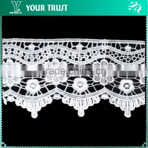 Width 58 Centimeter White Dot Flower Polyester Trimming Lace Dresses thumbnail-4