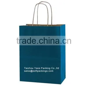 Custom Colored Flat Bottom Kraft Paper Bag, Promotional Paper Carrier Bag, Fancy Design Take Away Kraft Paper Packaging Bag thumbnail-1
