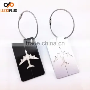 Luckiplus Colorful Aluminum Air Plane Pattern Luggage Tag ID Tag Name Card Holder Yellow thumbnail-5