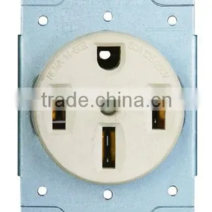 Power Devices 50AMP 125/250V 3-Pole 4-Wire Grounding NEMA 14-50R Flush Mount Receptacle UL Approved thumbnail-1