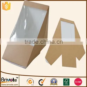 Recycled Brown Kraft Paper Food Box OEM Triangle Sandwich/cake Box thumbnail-1