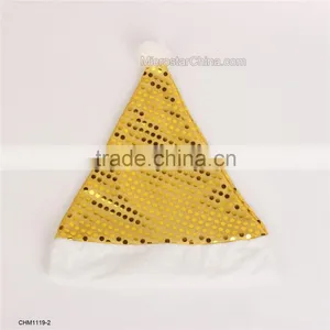 Colorful Sequin Christmas Hat With White Pompom and White Fur Trim thumbnail-3