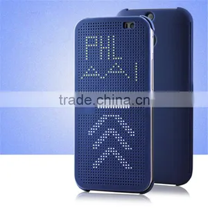 Smart Flip Dot View Cover Case For HTC One M8 Auto Sleep Wake Function Phone Case With Stylish Matrix Design thumbnail-1