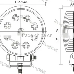 4" 27W 9--32V Round Epistar Led Work Light 27w Led Working Light thumbnail-1