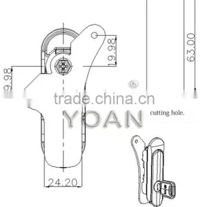 Black Zinc Cabinet Lock of Hardware Plane Lock thumbnail-2