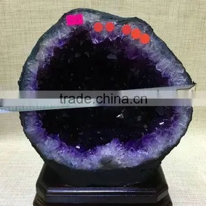 High Quality Natural Brazil Amethyst Geode Purple Quartz Crystal Large Geode for Sale thumbnail-3