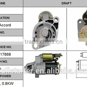 Remanufactured Auto Starter Motor OEM 31200-RAA-A01 for HONDA 82-92Accord 12V 0.8KW CW 9T Lester 17869 thumbnail-1