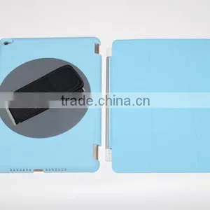 Factory Outlet Patent Item 360 Rotation Handheld PC Back Case PU Smart Front Flip Cover for IPad Air 2 thumbnail-2