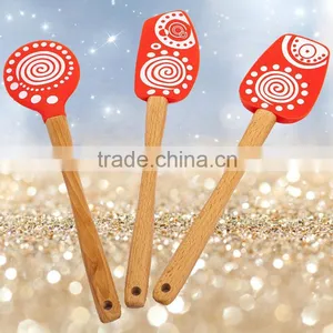 BPA Free Baking & Pastry Tools Silicone Spatula, Long Handle Set Spatula thumbnail-3