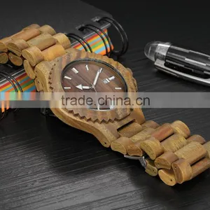 2016 Fashion Quartz Bamboo Wood Watch Mens Wooden Watches thumbnail-4