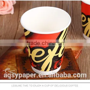 Custom Logo Printed Disposable Paper Cup With Lid, Low Cost 12oz Double Wall Paper Cups With Lid thumbnail-5