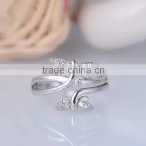 Vintage 925 Silver Double Butterflies Twins for Women Open Ended Ring thumbnail-2