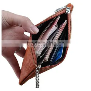 Boshiho Real Leather Zipper Coin Purse With Key Chain thumbnail-5