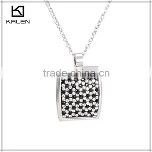 Guangzhou Fashion Black and White Fake Diamond Stainless Steel Jewelry thumbnail-2