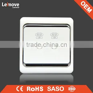 European and Classic Double Telephone Outlet Wall Socket for Telephone thumbnail-1